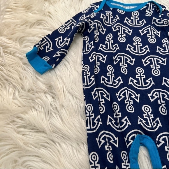 Gerber Bodysuit Navy Blue White Anchors - Picture 7 of 10